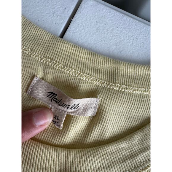 3 for $9 Madewell Yellow Ribbed Tank Top EUC XL - Picture 4 of 6